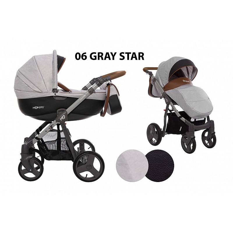 BABYACTIVE MOMMY Universālie rati 2in1, Gray Star 06