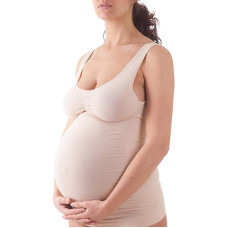 BELLISSIMA Bezvīļu krekliņš ar krūšu un vēdera atbalstu Maternity S-M skin  IZPĀRDOŠANA