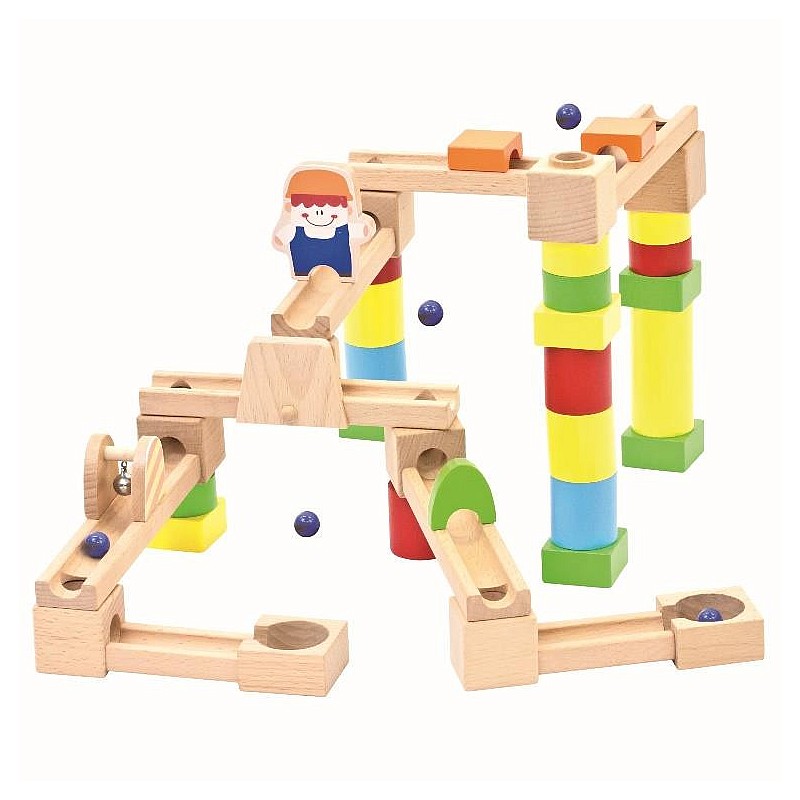 BINO Koka konstruktors Marble Run 40 elementi 36m+ 82071