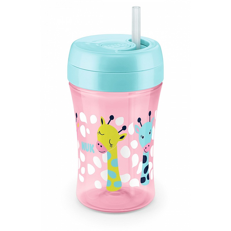 NUK Easy Learning Fun Mācību krūzīte ar salmiņu 300ml 18m+ 750774 IZPĀRDOŠANA