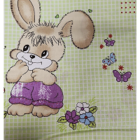 URGA veļas komplekts šūpulim no 2 daļām 60x90cm, RABBIT gaiši zaļš IZPĀRDOŠANA