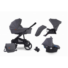 LONEX SOFT Universālie rati 3in1, 01 Dark Grey