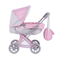 TO-MA Leļļu rati ALICE 9369 SWEET PINK and GREY