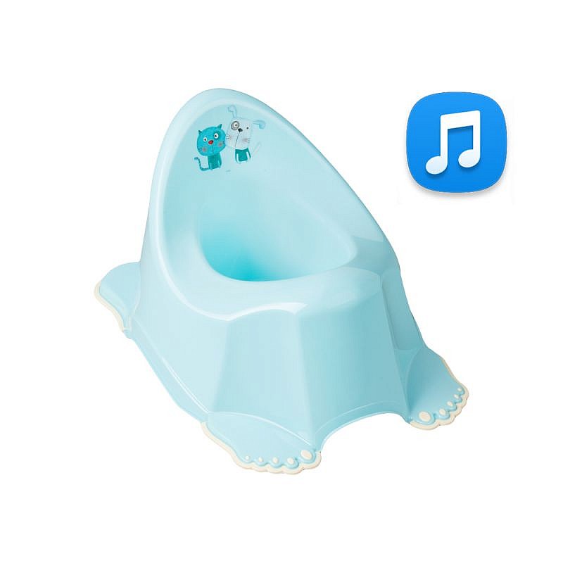 TEGA BABY DOG and CAT Neslīdošs bērnu podiņš ar mūziku, PO-062 LIGHT BLUE IZPĀRDOŠANA