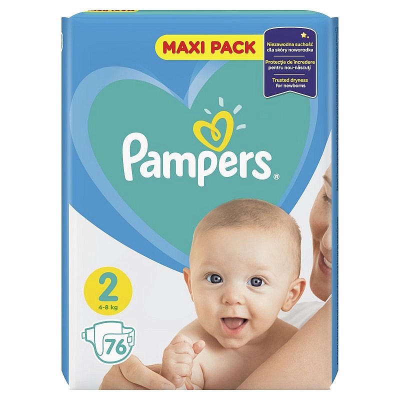 Pampers Active Baby-Dry VP+ autiņbiksītes 2 izmērs 4-8kg 76gb IZPĀRDOŠANA