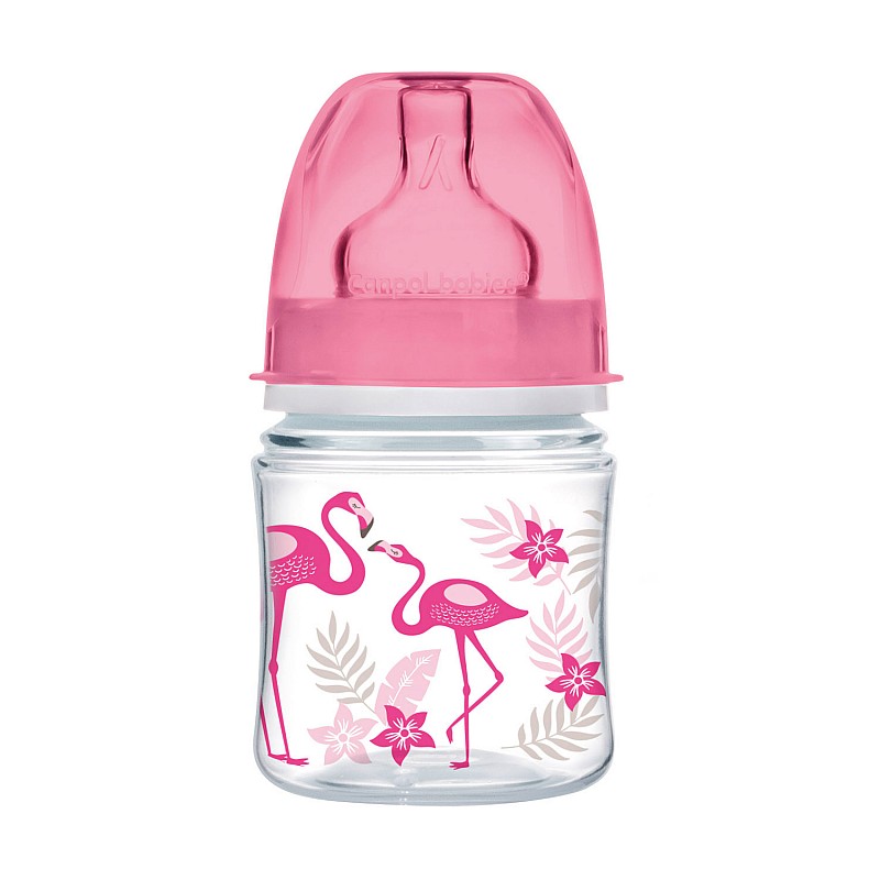 CANPOL BABIES EasyStart JUNGLE PP antikoliku pudelīte ar platu kaklu 120ml 0m+ 35/226 coral