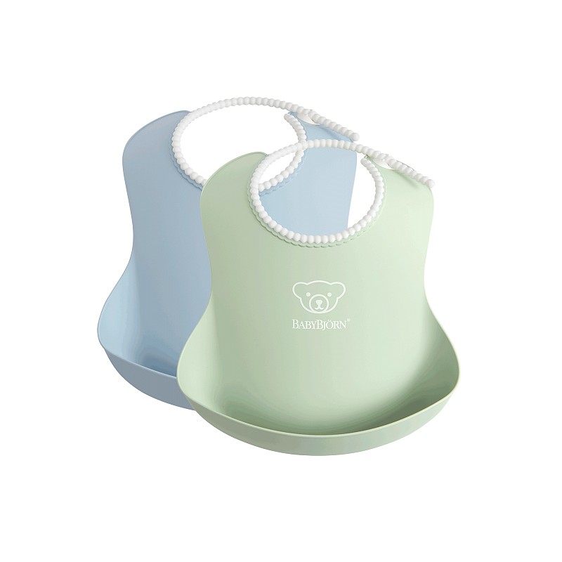 BABYBJORN BIB Lacīte 2gab. 4M+, 046344 POWDER GREEN / POWDER BLUE