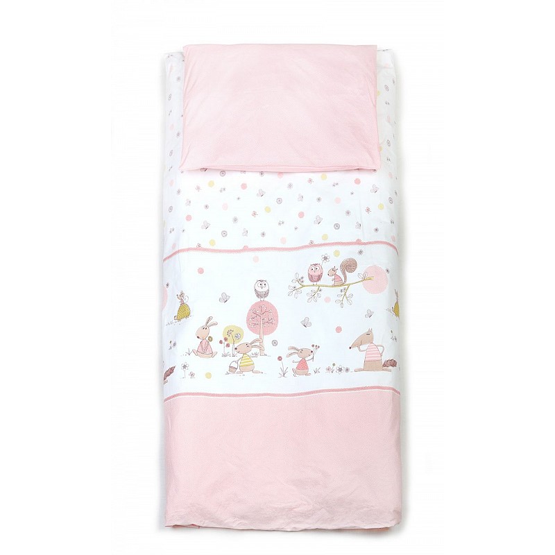 Yappy Kids Forest Story gultas veļas komplekts no 2 daļām 100x130cm Soft Pink