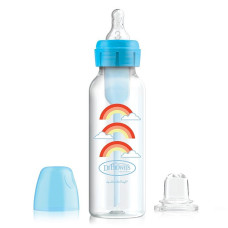 DR.BROWNS Narrow-Neck Options barošanas pudelīte ar šauru kakliņu un silikona snīpīti 6m+ 250ml. 1gab. zila SB8192-P3
