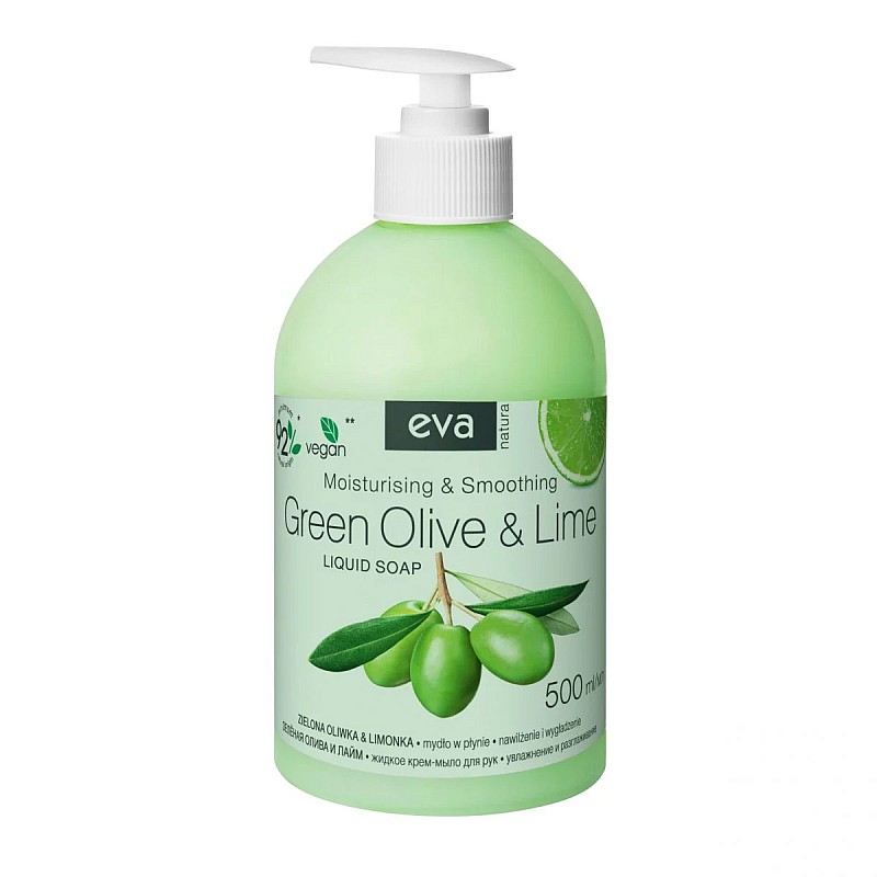 EVA NATURA krēmveida roku ziepes Green Olive&Lime, 500 ml