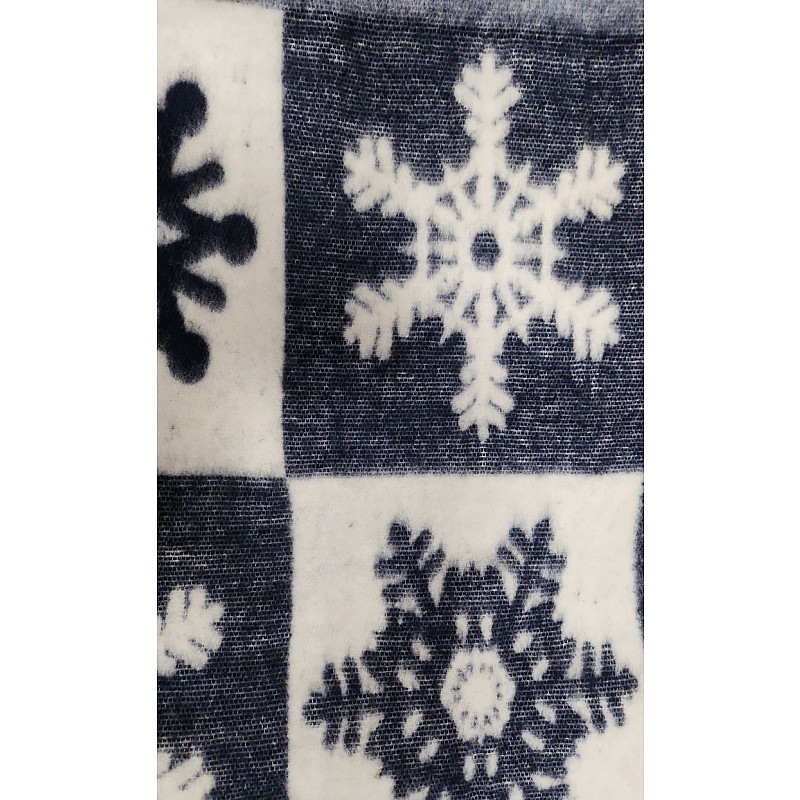 URGA ECO vilnas sedziņa - pleds 140x100cm SNOWFLAKE melns-balts IZPĀRDOŠANA