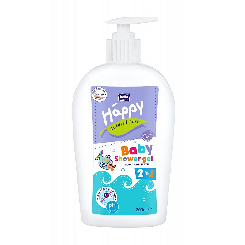 HAPPY NATURAL CARE 2in1 dušas želeja bērniem, 300 ml