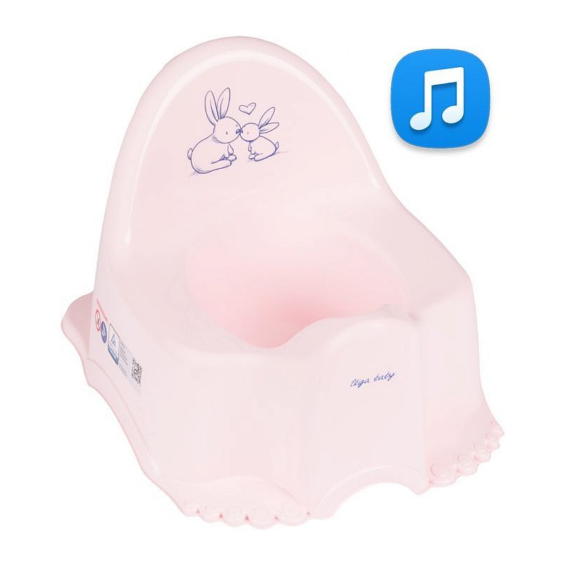 TEGA BABY RABBIT ECO Bērnu podiņš ar mūziku PO-059 pink