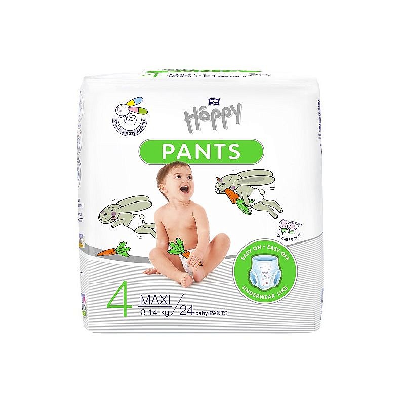 HAPPY Pants Maxi autiņbiksītes 4 izmērs 8-14kg 24gab.