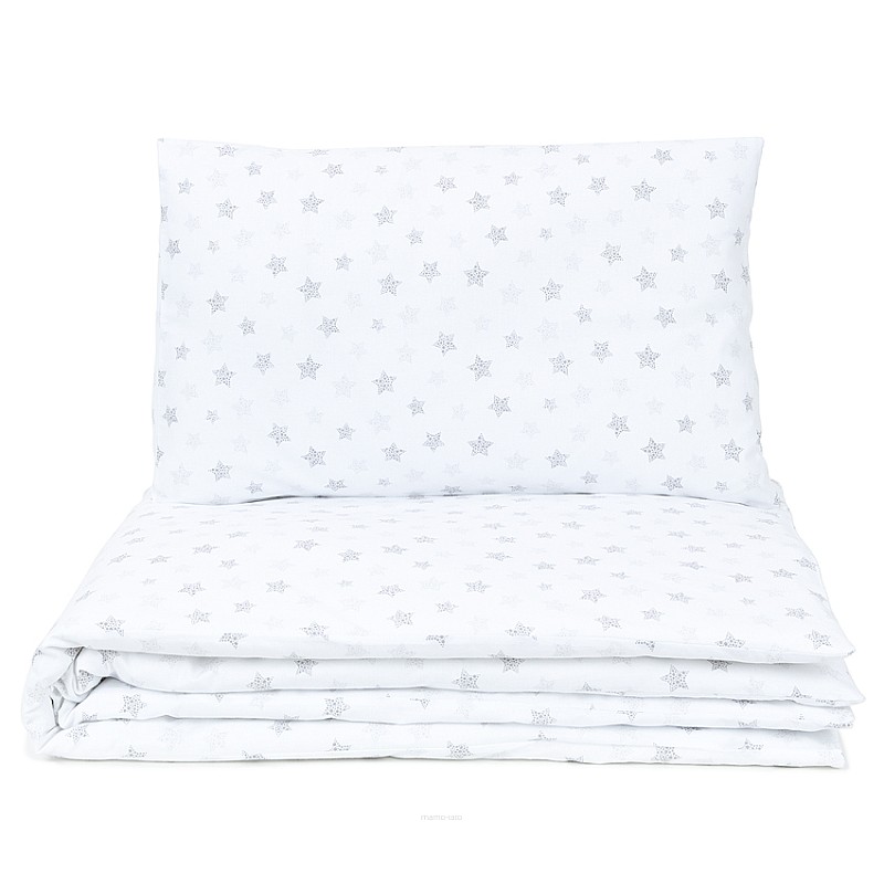 MamoTato gultas veļas komplekts 2D/ 135x100cm BUBBLE STARS, grey 14332