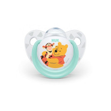 NUK Air System Trendline DISNEY Ortodontiskas formas silikona māneklis Winnie The Pooh, 0-6m 1gab. SU15 tirkīzs