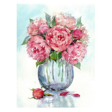 TSVETNOY Dimantu mozaīkas komplekts 40x50cm Gentle peonies, LG029e