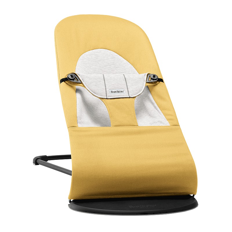 BABYBJORN Bouncer Balance Soft Cotton šūpuļkrēsliņš, Yellow/Grey 005061