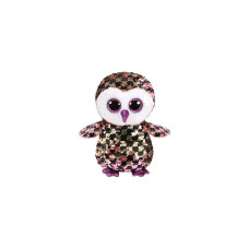 TY Flippables Mīkstā rotaļlieta CHECKS SEQUIN PINK BLACK OWL reg 15cm, TY36673 IZPĀRDOŠANA