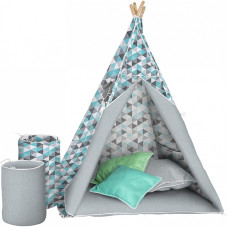 AKUKU TEEPEE Детская палатка - вигвам TIPI A1904 TURQUOISE/GREY