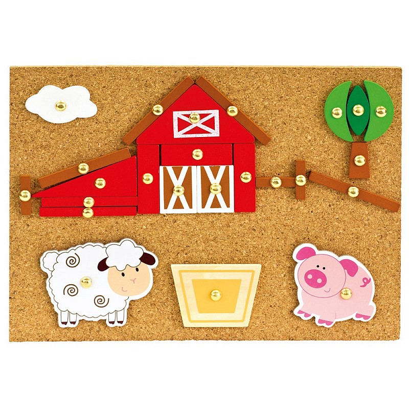 BINO Komplekts ar āmuru un nagliņām Farm 36m+ 82198