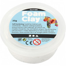 CREATIV Foam Clay масса для декорирования 35г Glitter White, 78813