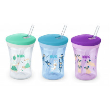 NUK Evolution Action Cup Mācību krūzīte ar silikona salmiņu 230ml 12m+, SK97 10255391