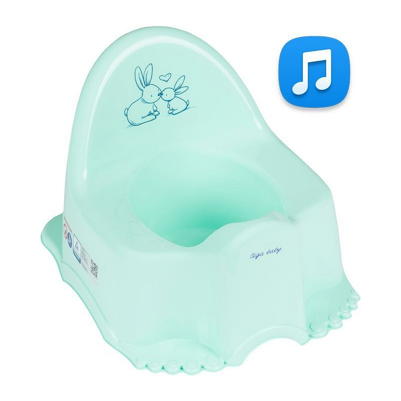 TEGA BABY RABBIT ECO Bērnu podiņš ar mūziku PO-059 mint