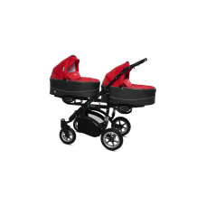 BABYACTIVE TWINNY PREMIUM dvīņu rati ROSSO, 08 melns rāmis