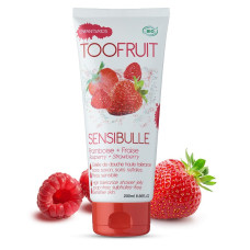 TOOFRUIT Sensibulle organiskā dušas želeja bērniem bez ziepēm ar aveņu-zemeņu smaržu,, 200 ml PF014