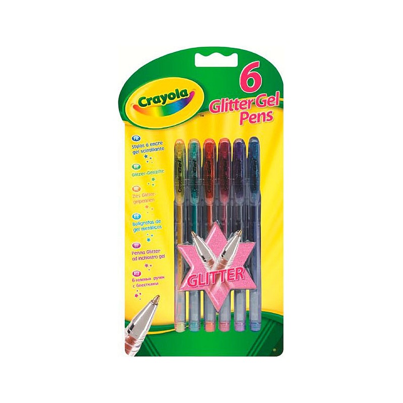 CRAYOLA Mirdzošas pildspalvas 6 gb.