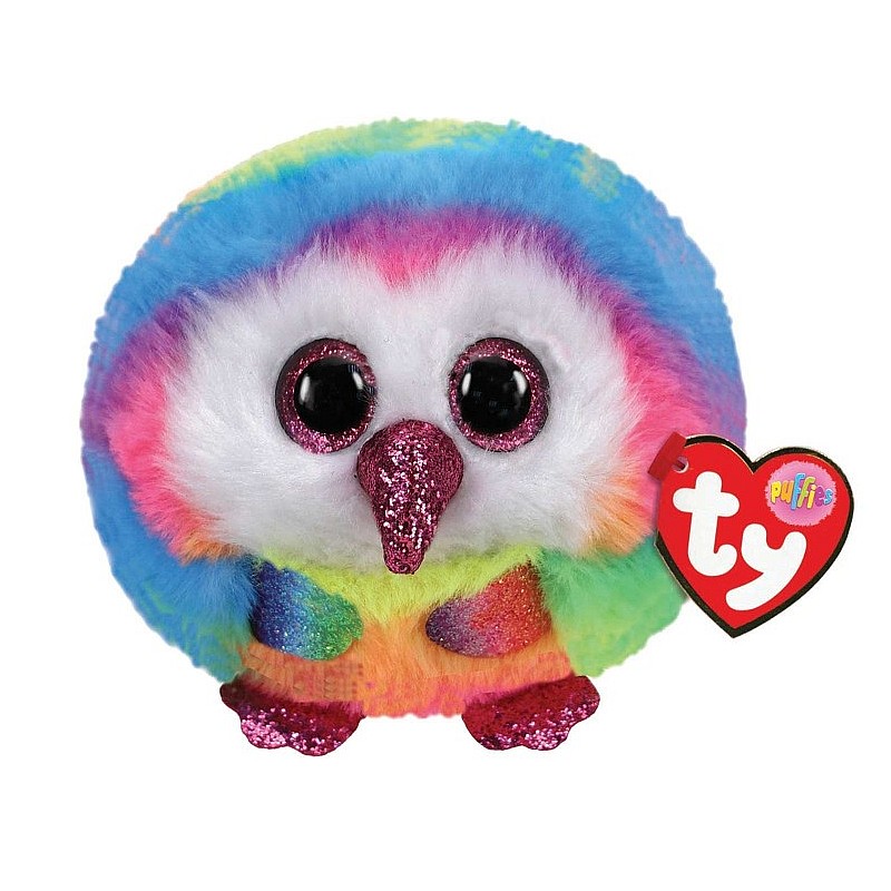 TY PUFFIES Mīkstā rotaļlieta Owen owl 8cm, TY42504 IZPĀRDOŠANA