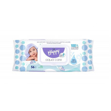 HAPPY mitrās salvetes Aqua Care ar vāciņu 56gb.