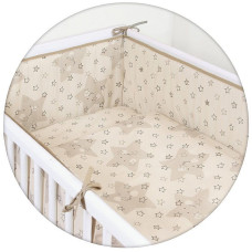 CEBABABY gultas veļas komplekts no 3 daļām 135x100cm LUX STARS BEIGE IZPĀRDOŠANA