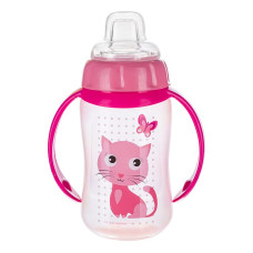 CANPOL BABIES Cute animals mācību krūzīte ar mīkstu uzgali 320ml 6m+ 56/512 rozā ATLAIDE