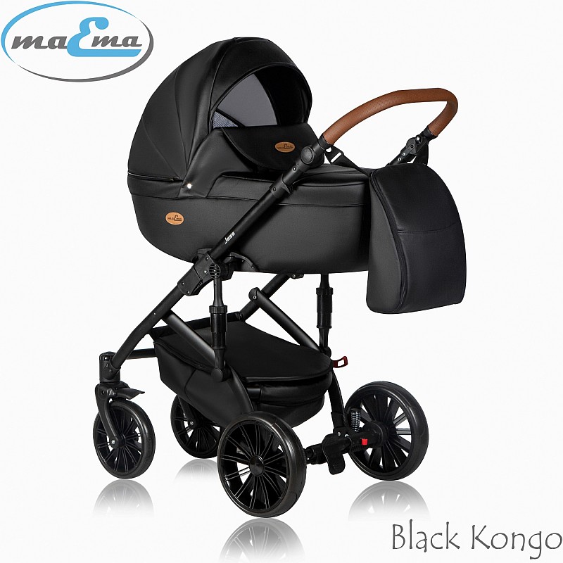 MAEMA JESS Leather Universālie rati 3in1, BLACK KONGO