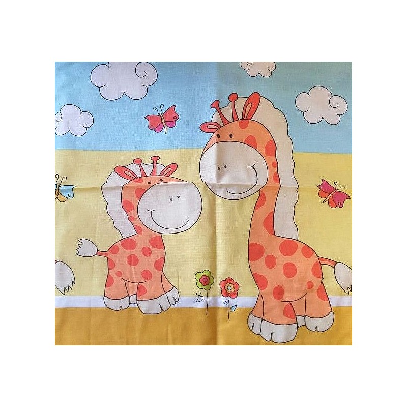 KIECZMERSKI GIRAFFE gultas veļas komplekts no 4 daļām 120x90cm - 180cm - dzeltens IZPĀRDOŠANA