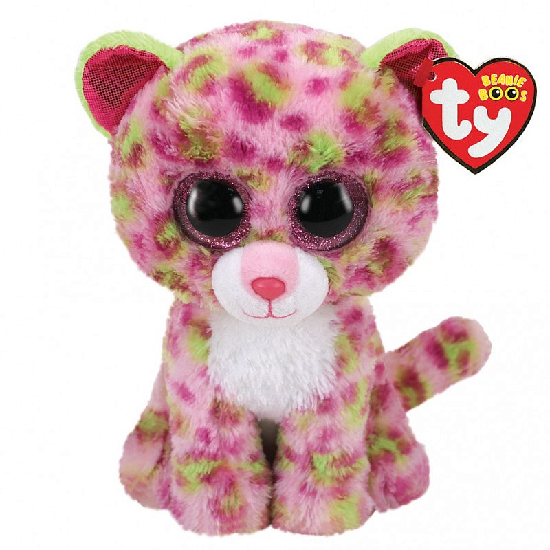 TY Beanie Boos Mīkstā rotaļlieta LANEY leopard pink, TY36312