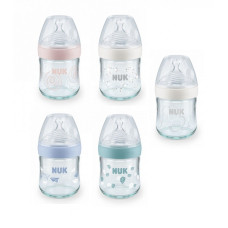 NUK NATURE SENSE stikla pudelīte 120ml ar silikona knupīti S izm. 10747122 SP28