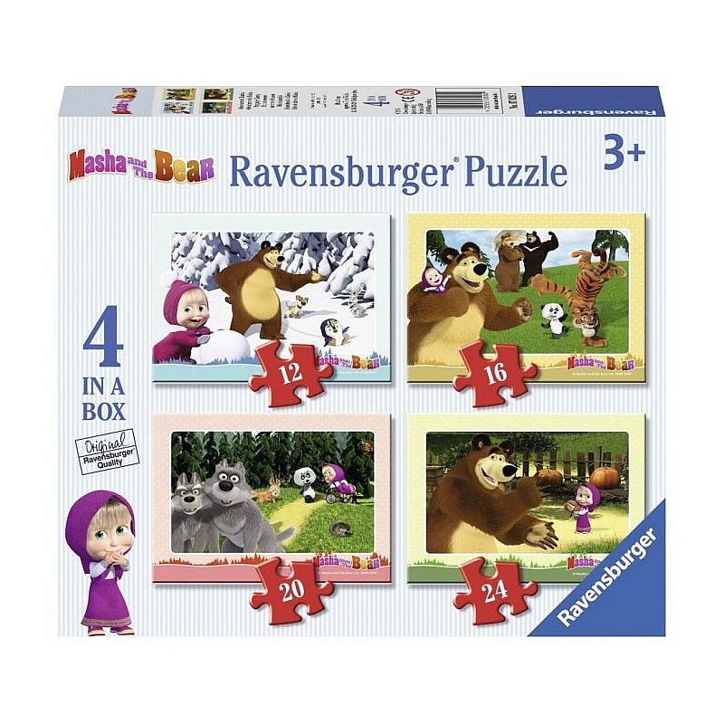 Ravensburger Puzzle 4in1 Maša un lācis R 07028