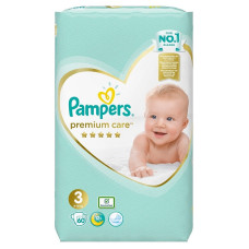 Pampers Premium Care S3, 4-9 kg, 60 gab., VP ATLAIDE