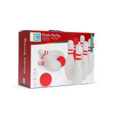 BS TOYS boulinga spēle "Red & White Bowling"