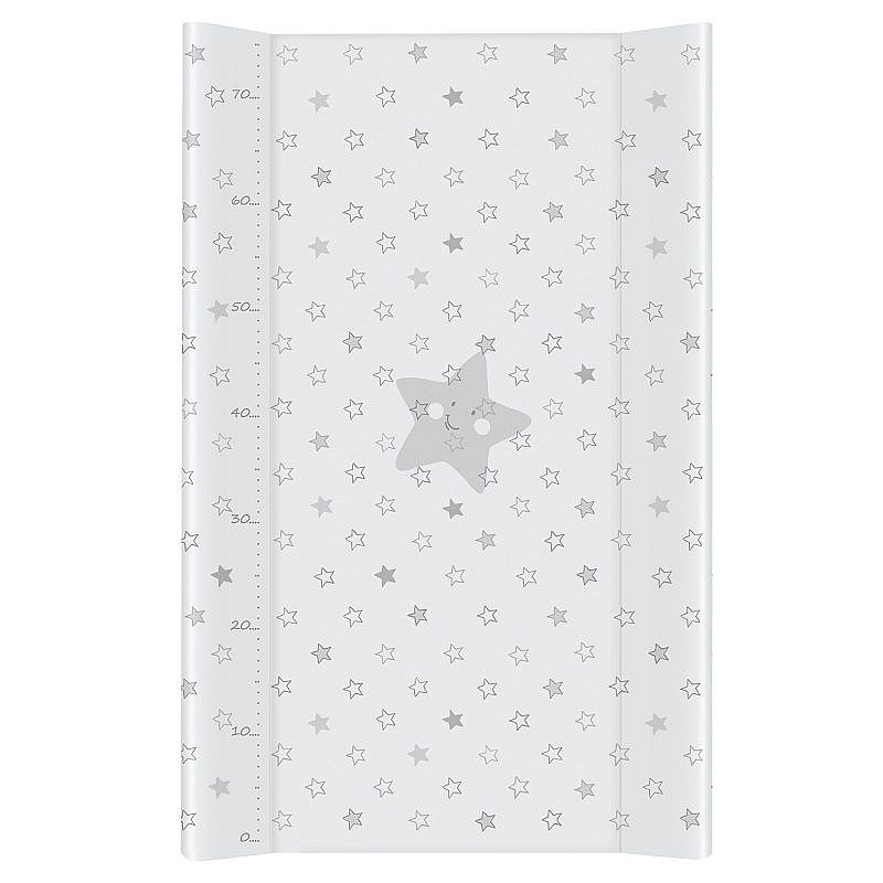 CEBABABY pārtinamā virsma ar cietu pamatni 50x80cm STARS GREY W-210-066-260