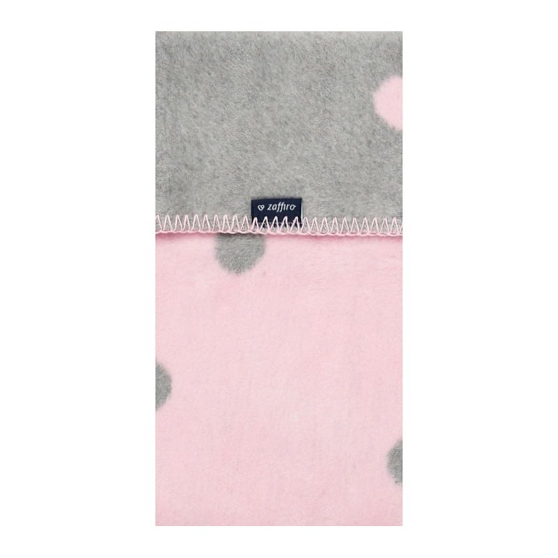 WOMAR kokvilnas pleds 100x150cm Grey/pink DOTS