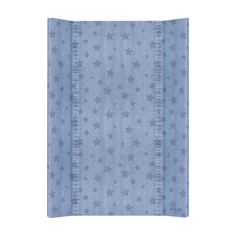 CEBABABY pārtinamā virsma ar mīkstu pamatni uz kumodi 50x70cm Denim Style Stars blue