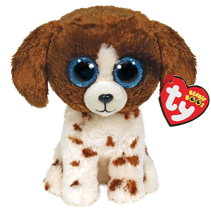 TY Beanie Boos Mīkstā rotaļlieta MUDDLES brown/white dog TY36249 IZPĀRDOŠANA