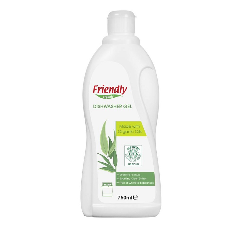 FRIENDLY ORGANIC Trauku mazgājamās mašīnas želeja ar eikalipta smaržu 750 ml FR1857