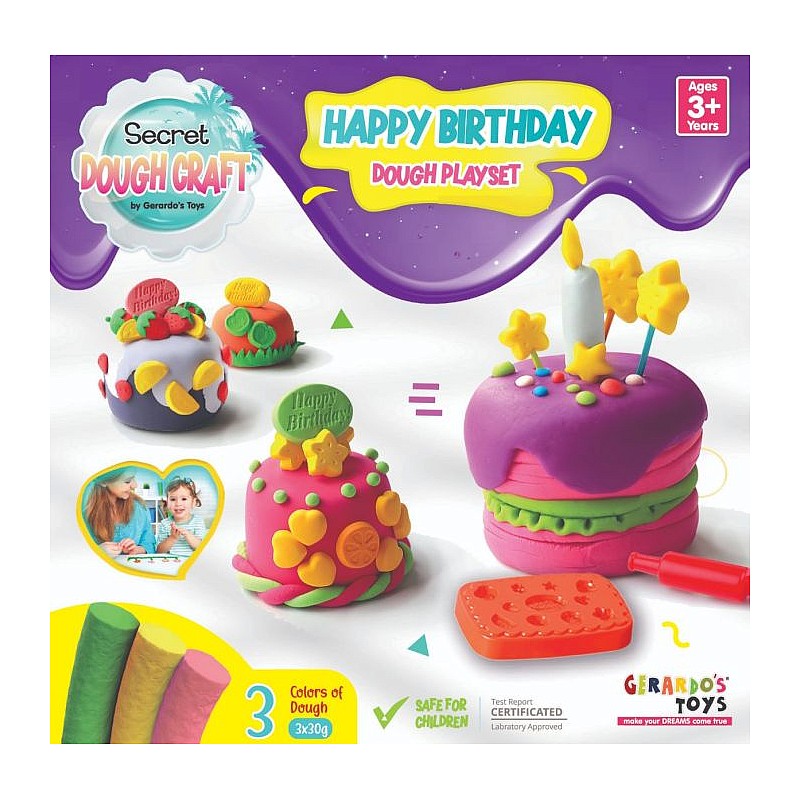 GERARDOS TOYS plastilīna komplekts HAPPY BIRTHDAY 3g+ 56447