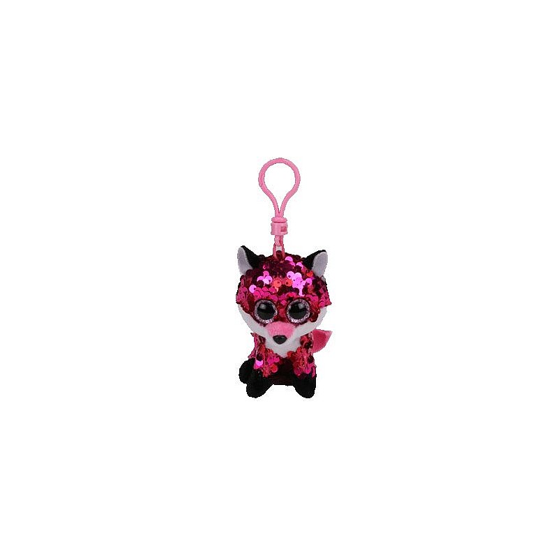 TY Flippables Mīkstā rotaļlieta - piekariņš JEWEL SEQUIN PINK FOX 8cm, TY35303