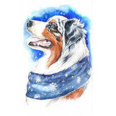 TSVETNOY Dimantu mozaīkas komplekts 20x30cm Winter Dog, LC014e